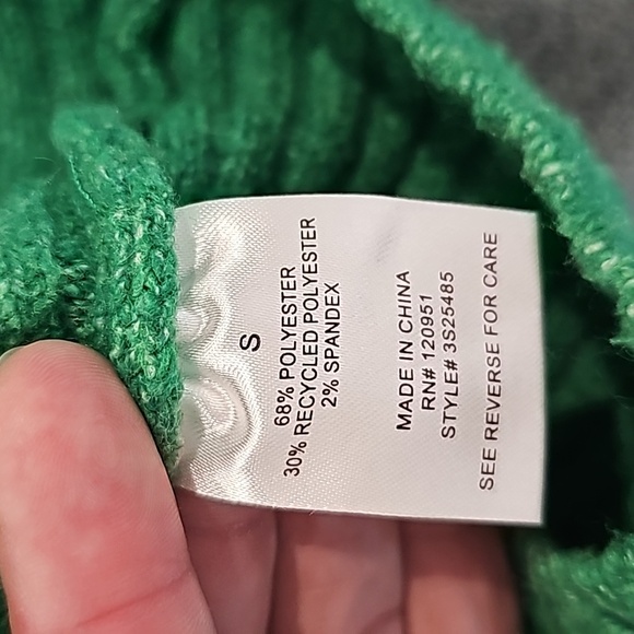 Anthropologie Pink Rose drop sleeve crew neck sweater Kelly Green size Small - Picture 6 of 6